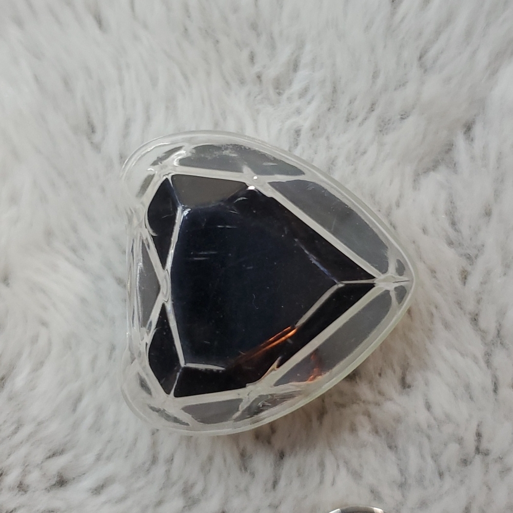 3/Glass Stone 6-Prong Silver Rings|Clear-Green-Purple|Single Cut Glass-Sz 9.5 - Picture 10 of 12